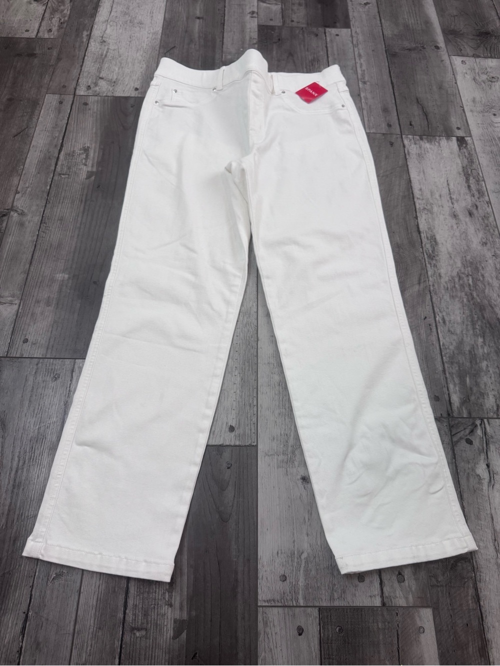 SPANX Straight Leg Jeans Pull On White Xl New NWT - Picture 3 of 8